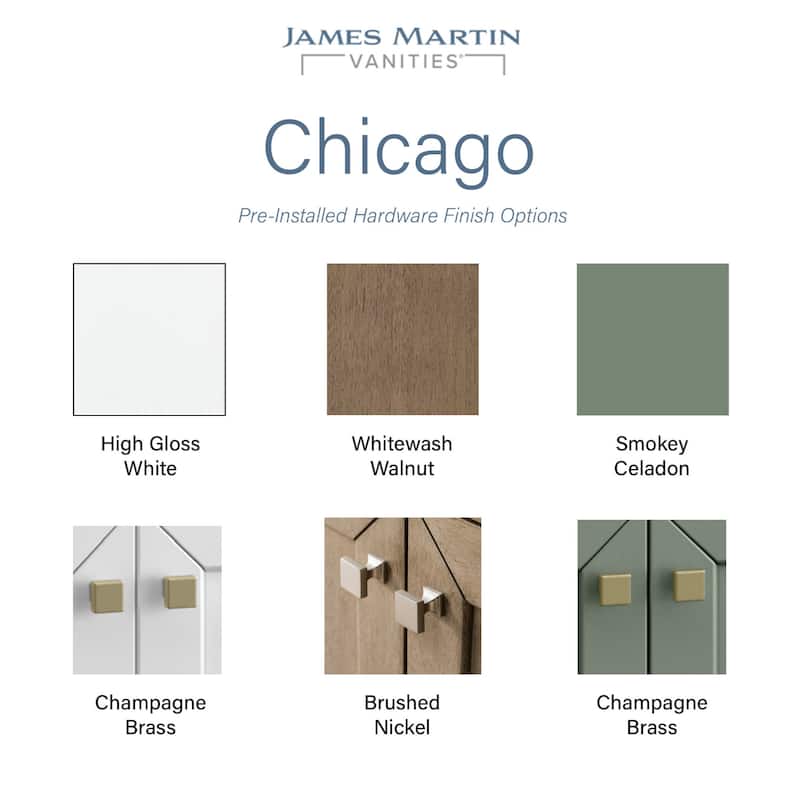 James Martin Vanities P305V48LGKN Chicago Knobs and Legs Set for V48" - Champagne Brass - Gold Finish