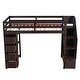 preview thumbnail 25 of 30, Kids Twin Size Loft Bed with Storage Drawers and Built-in Stairs Cabinet, Wooden Bed Frame with Guardrails and Shelving