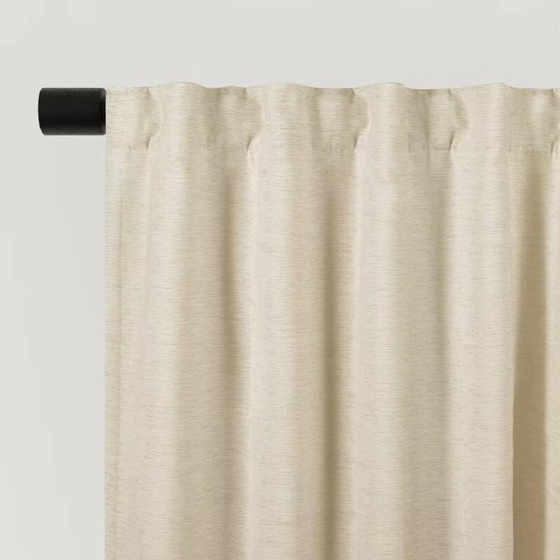 Chenille Solid Room Darkening Back Tab Single Curtain Panel