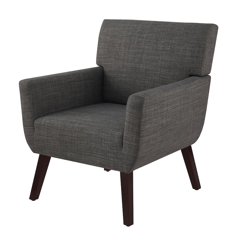 Modern Upholstered Armchair with Linen Fabric, Comfortable Accent Chair for Living Room, Bedroom or Office – Beige/blue/grey