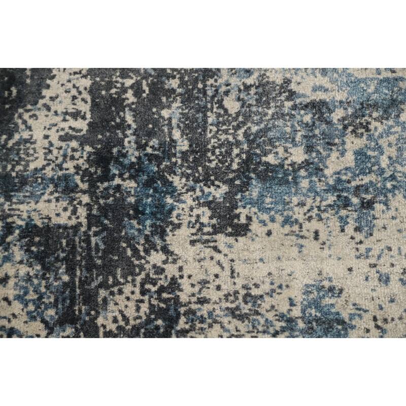 Hand Knotted Oriental Viscose Silk Carpet Modern Abstract Multi-Colored Abstract Area Rug - 4' 0'' X 2' 0''