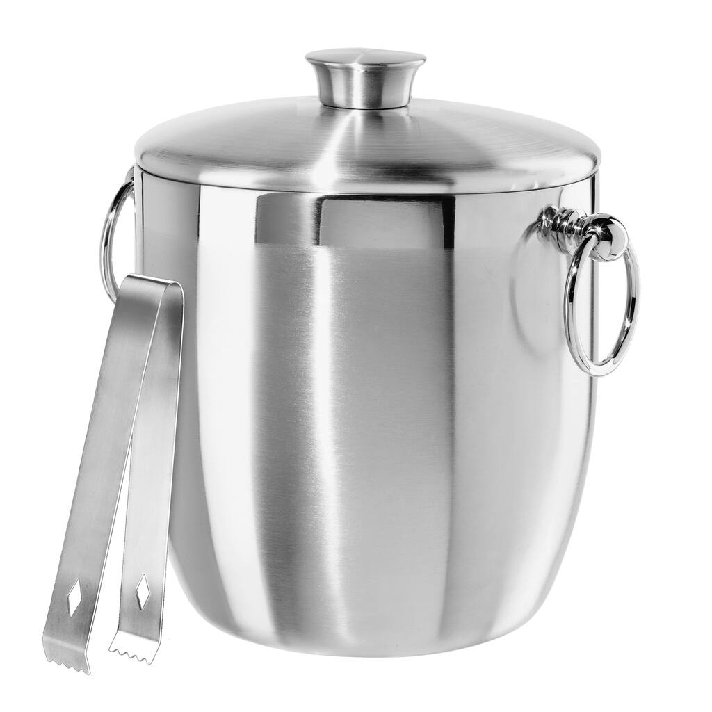 Oggi Stainless Steel Ice Bucket w/ Tongs (2.8 lt, 3 qt)