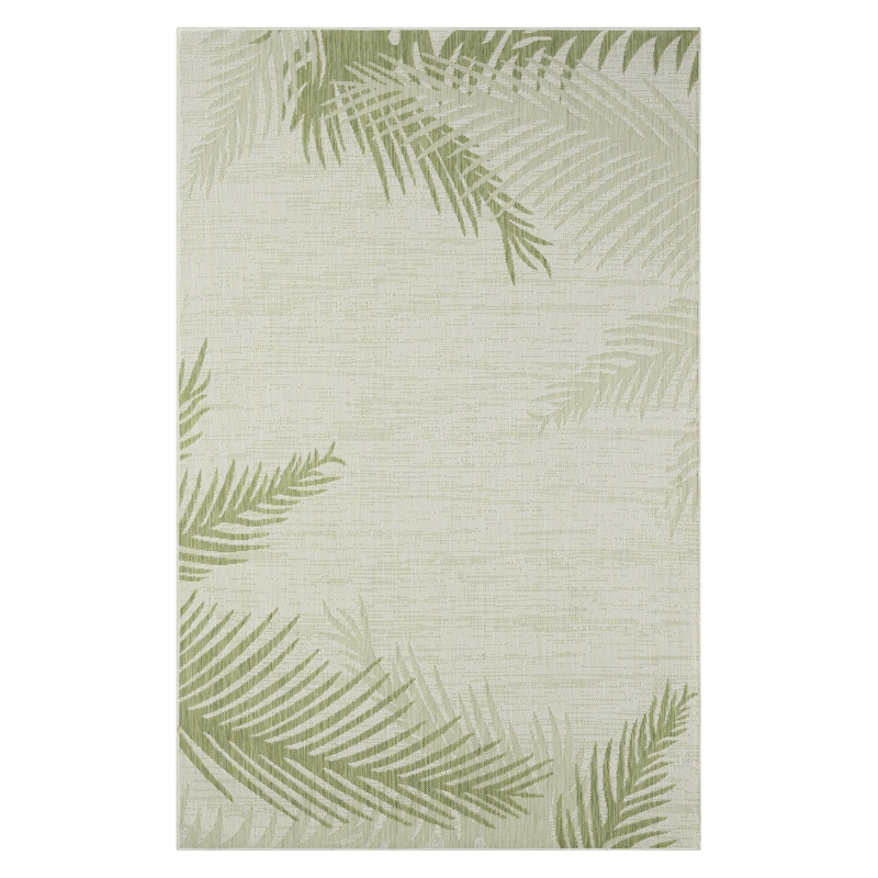 Sevita Beige/Green Lush Palms Indoor/Outdoor Rug