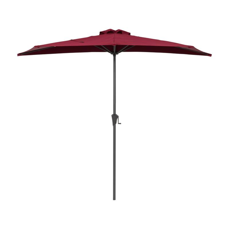 CorLiving 8.5Ft UV Resistant Half Umbrella - Red