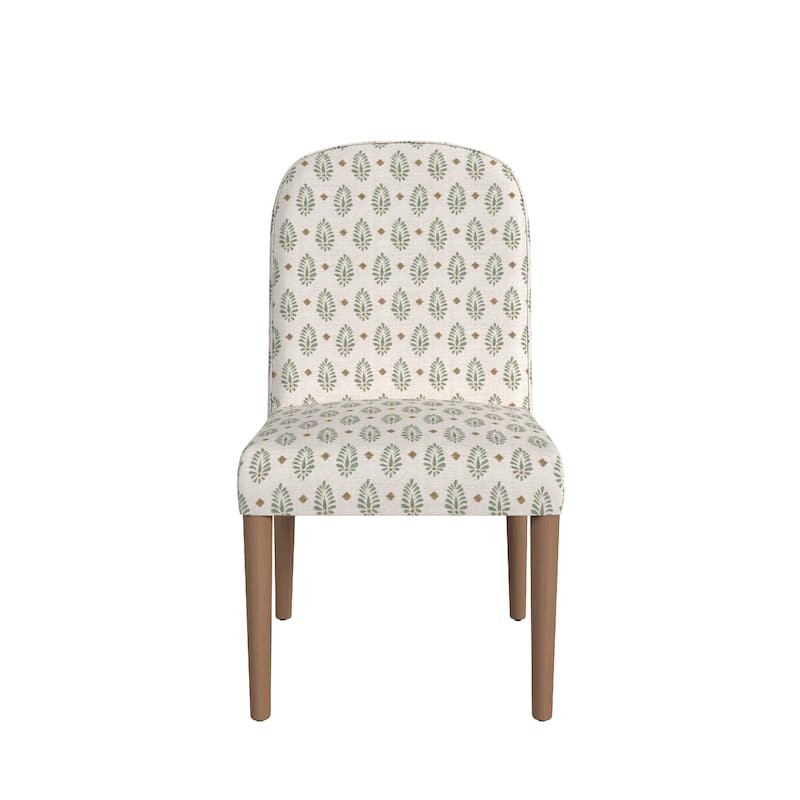 Mio Dining Chair with Rounded Back, Sage Paisley Medallion Fabric