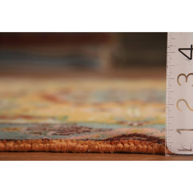 Hand Knotted Oriental 100% Wool Carpet Traditional Geometric Yellow & Gold Heriz (serapi) Area Rug - 5' 10'' X 4' 0''