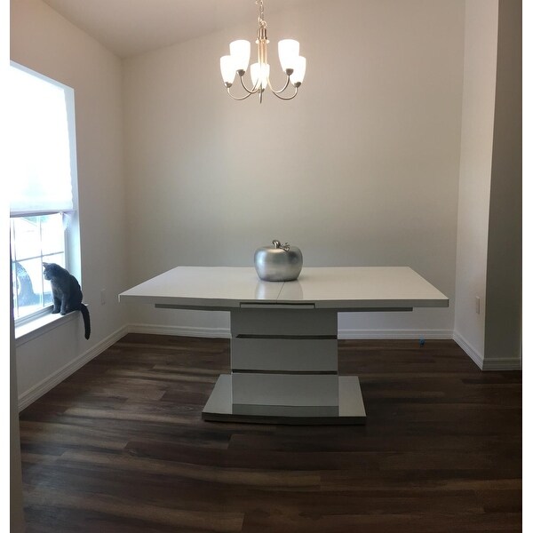 Novas Contemporary 78 Inch Glossy White Dining Table By Novas Contemporary 78 Inch Glossy White Dining Table By