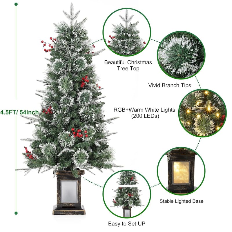 Christmas Tree with 78 Multi-Color Led Lights, 3 Ft Pre-Lit Artificial Christmas Decoration