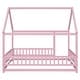 preview thumbnail 10 of 11, Full Size Wooden Bed House Bed with House Roof Frame