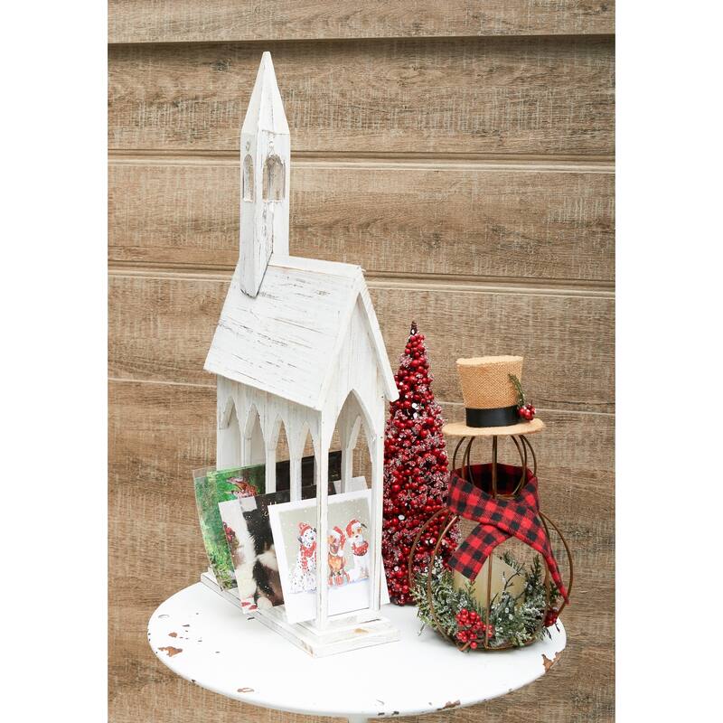 24" Church Christmas Card Holder