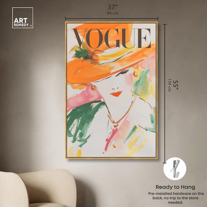Woman in Hat Cover Canvas by Art Remedy