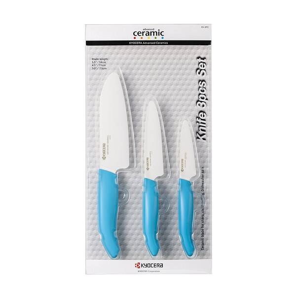 Shop Kyocera 3 Piece Advanced Ceramic Revolution Series Knife Set Blue Overstock 19852100