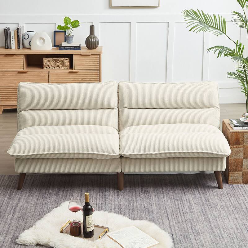 Cordury Armless Futon Sofa Bed