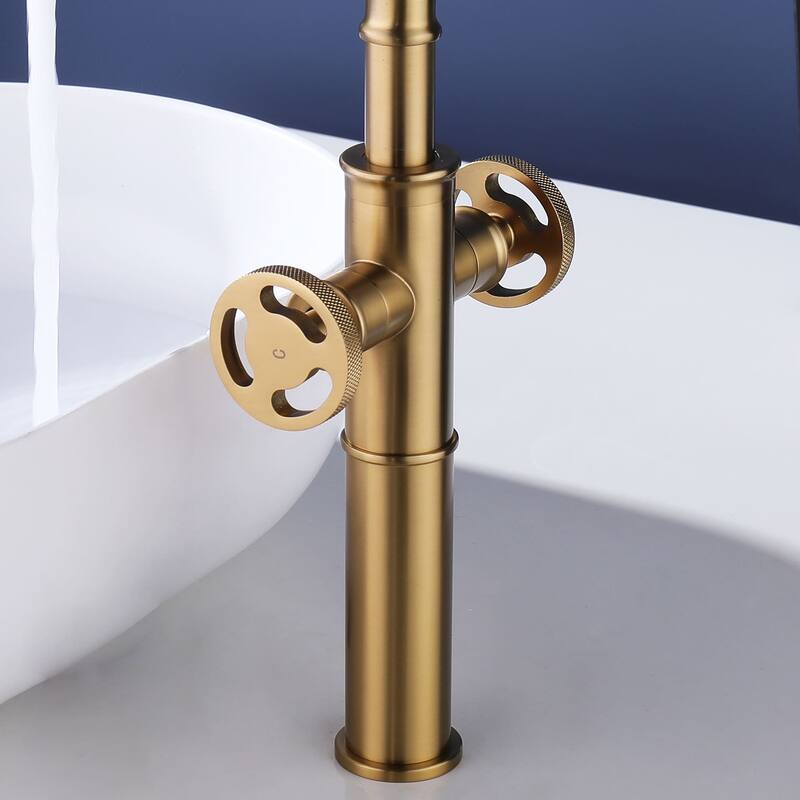 Single Hole Bathroom Vessel Sink Faucet 2 Handle Bathroom Vessel Faucet Bathroom Vanity Basin Mixer Tap With Rotating Spout