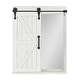 preview thumbnail 12 of 26, Cates Decorative Wood Wall Cabinet with Vanity Mirror and Barn Door Rustic White