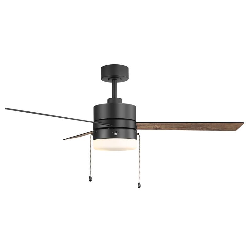 52" Traditonal Ceiling Fan with Light and Pull Chain (3 Reversible Blades)
