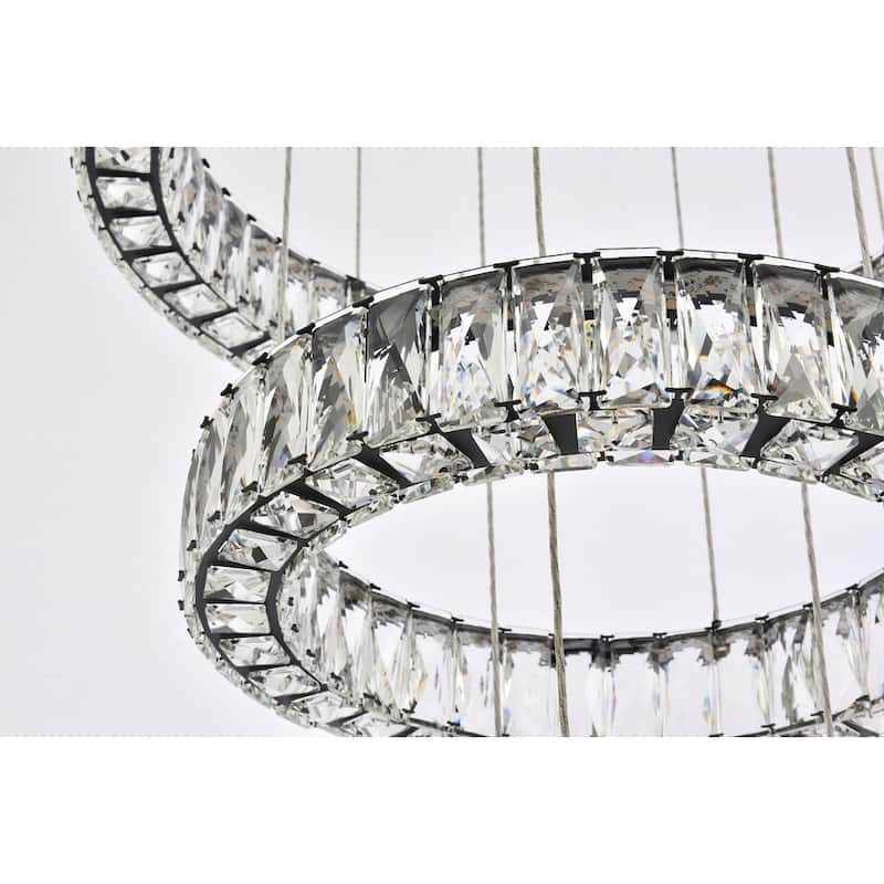Indigo Home 25 inch LED five ring chandelier in black