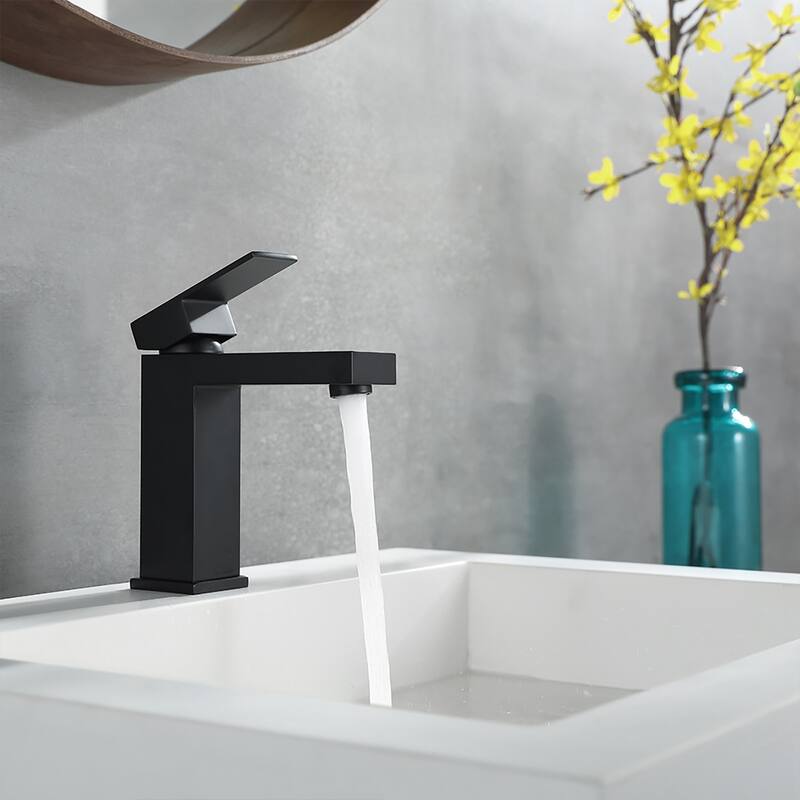 Modern Matte Black Single-handle Bathroom Sink Faucet