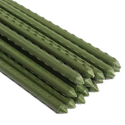Agfabric Steel Garden Stakes Plastic Coated Plant Stakes, 10 Packs