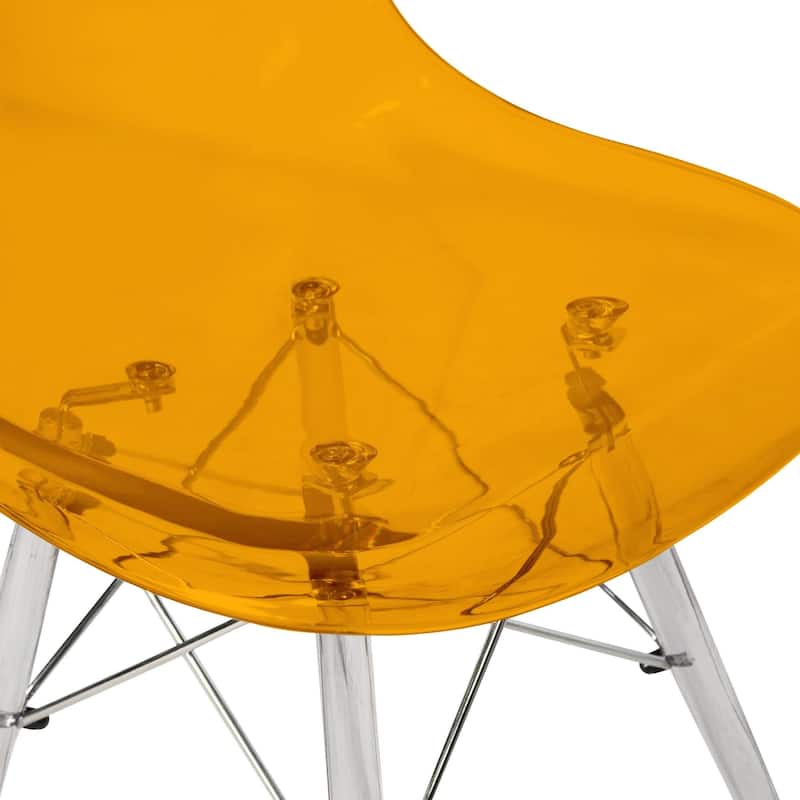 Crescro Dining Chair in Acrylic with Eifel Legs Design Banquet Side Chair (Set of 4) for Indoor and Outdoor - 32" Height