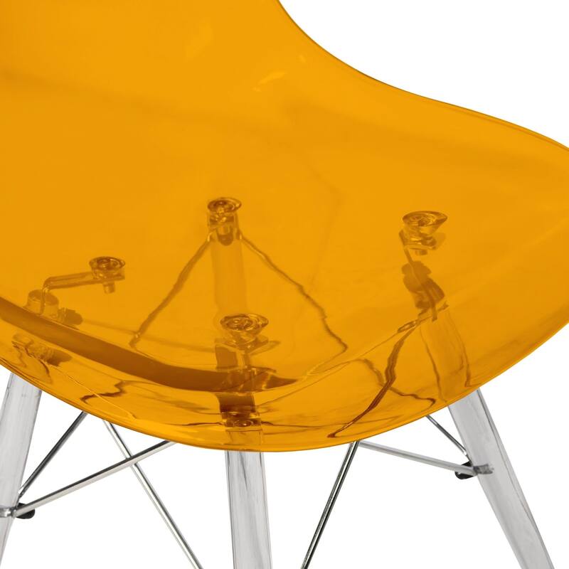 Dover Acrylic Accent Banquet Side Chair Dining Chair with Eiffel Legs for Indoor Outdoor Home Office Living Room & Kitchen