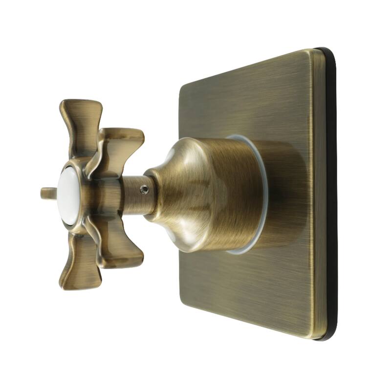 Hamilton Single-Handle Six-Way Diverter Valve with Square Trim Kit - Antique Brass