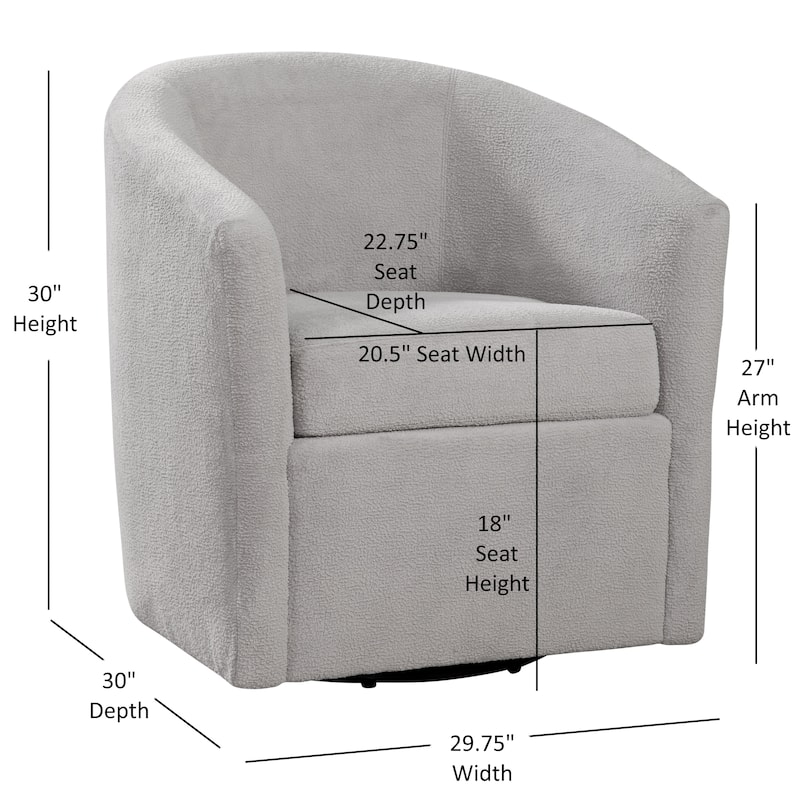 Odessa Barrel Style Swivel Accent chair in Performance Fabric