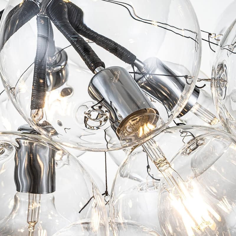 6-Light Cluster Glass Globe Bubble Chandelier - 25in