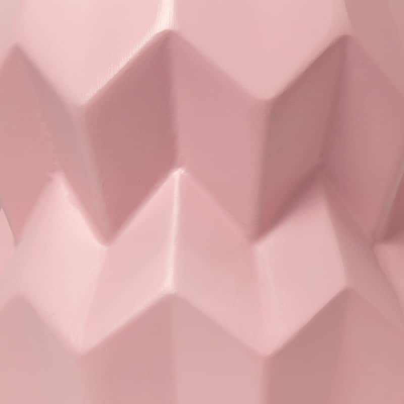 Ceramic Geometric Table Lamp with Fabric Shade for Bedroom - 6 x 6 x 13 in. (L x W x H)