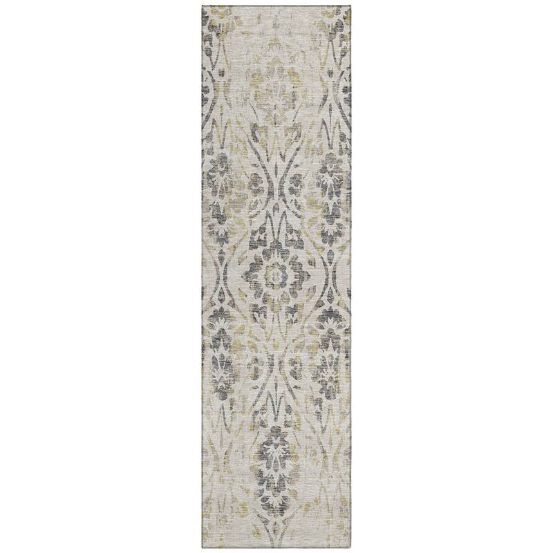 Machine Washable Indoor/ Outdoor Chantille Distressed Traditional Rug