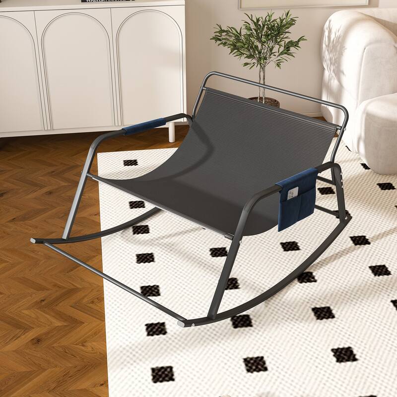 All-Season Comfort Storage Rocking Chair with Cushions & Armrests