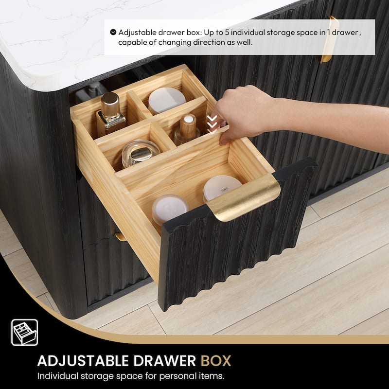 Cadiz Bath Vanity with Composite Stone Top without Mirror