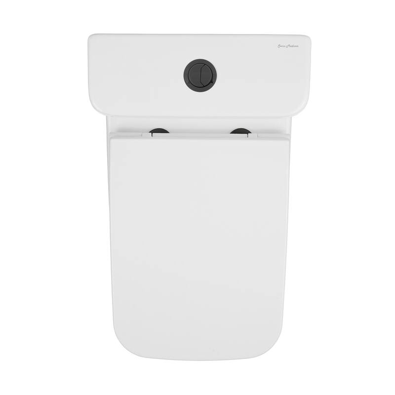 Charme One Piece Square Toilet Dual Flush, Black Hardware - 25.8" x 14.95" 29.95"