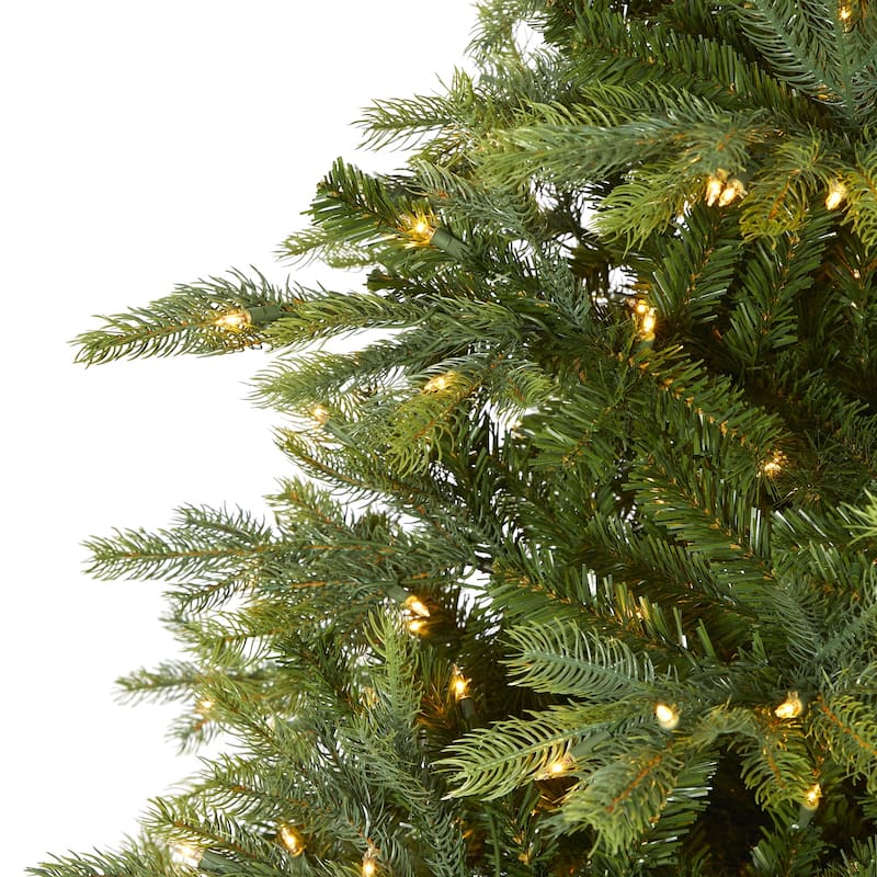 8ft. Spruce Artificial Christmas Tree with 650 Clear Lights and 1303 Branches - Stunning Holiday X-Mas Centerpiece