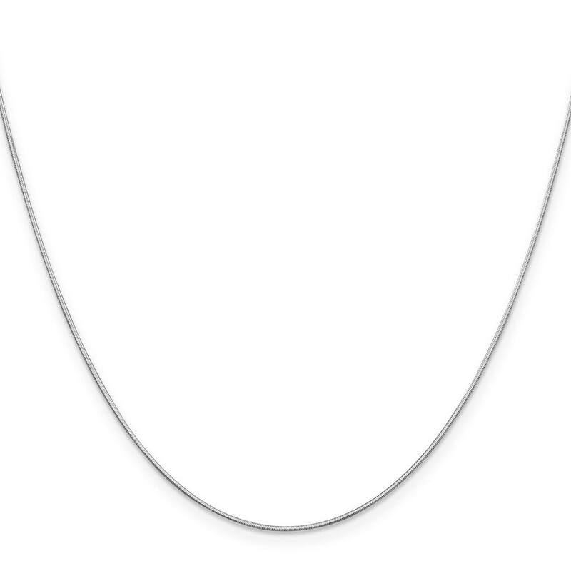 Curata 14k White Gold Solid 0.8mm Diamond Cut Octagonal Snake Chain (Lobster) Options 16 18 20 24