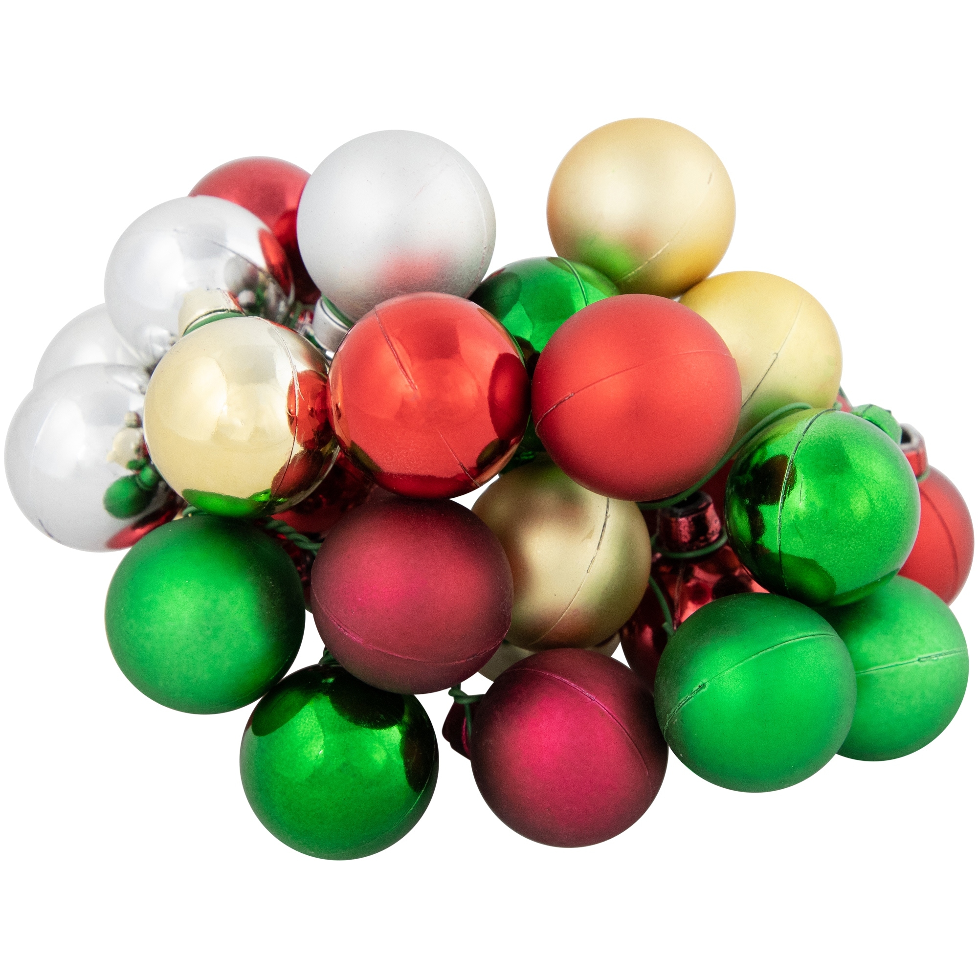 Shatterproof Ball Ornament Christmas Pick Spray - 6.75" - Traditional Colors