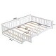 preview thumbnail 8 of 6, White Twin Size Wood Floor Bed with Door & Fence