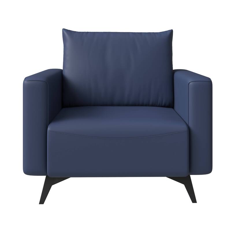 Single-Seater Sofa Modern Armchair Upholstered Vegan Leather with Metal Legs Removable Cushions Inno Series by LeisureMod