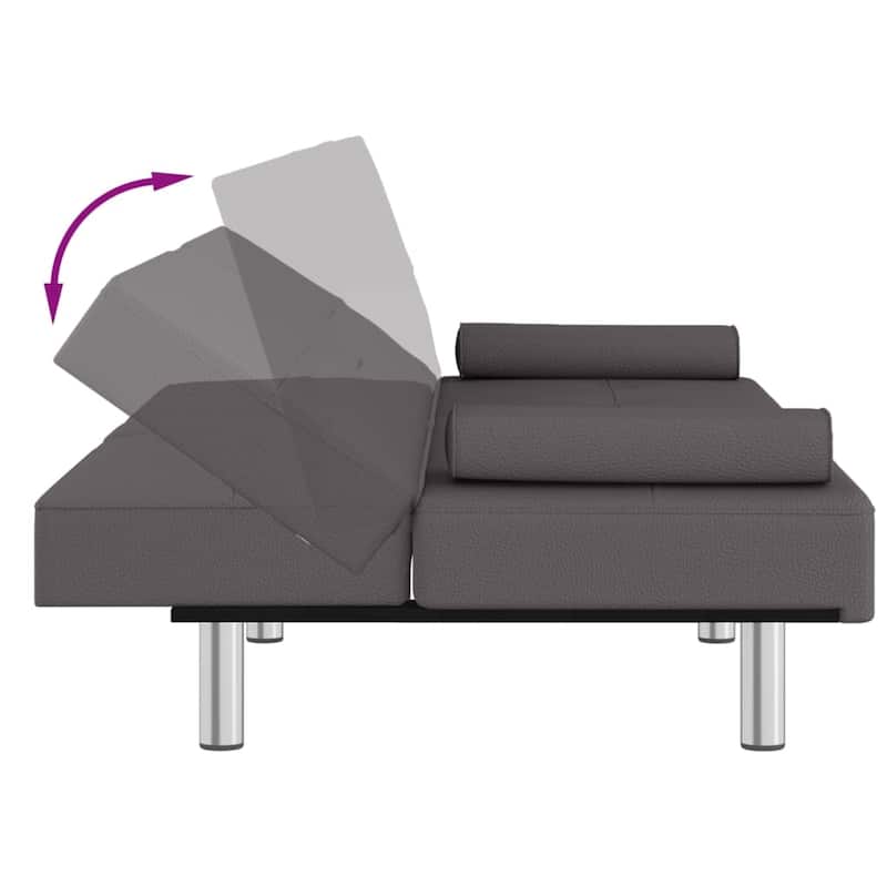 vidaXL Sofa Bed Foldable Sleeper Sofa Couch Bed with Cup Holders Faux Leather - 78.7" x 35" x 27.6"