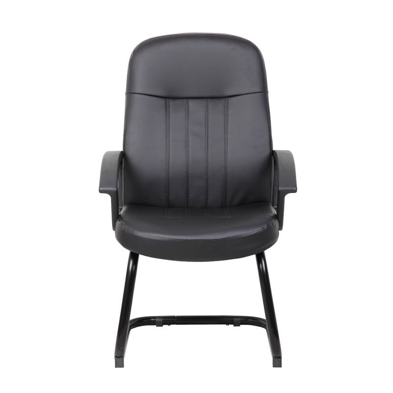 Luke Executive Armchair with Cantilever Frame, Black Faux Leather