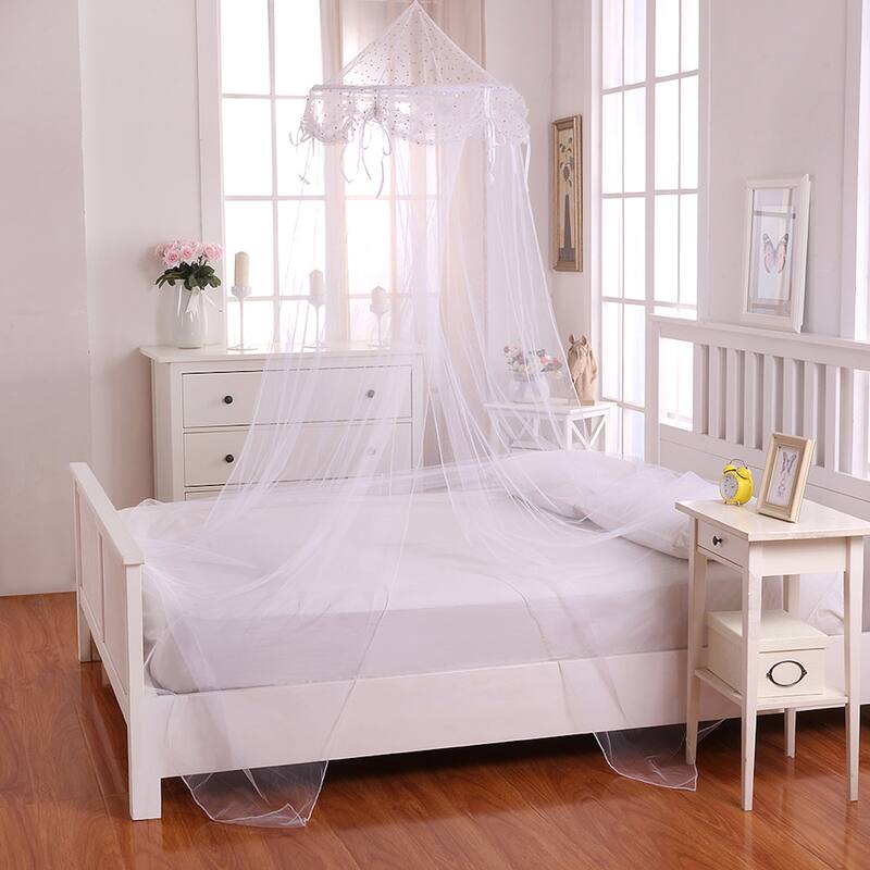 Buttons and Bows Kids' Collapsible Hoop Sheer Bed Canopy