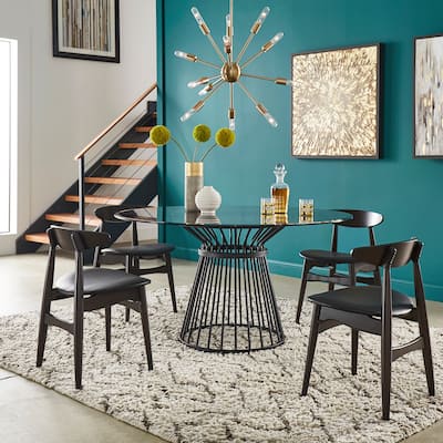 Sheeba Round Caged Metal Base 5-piece Dining Set by iNSPIRE Q Modern