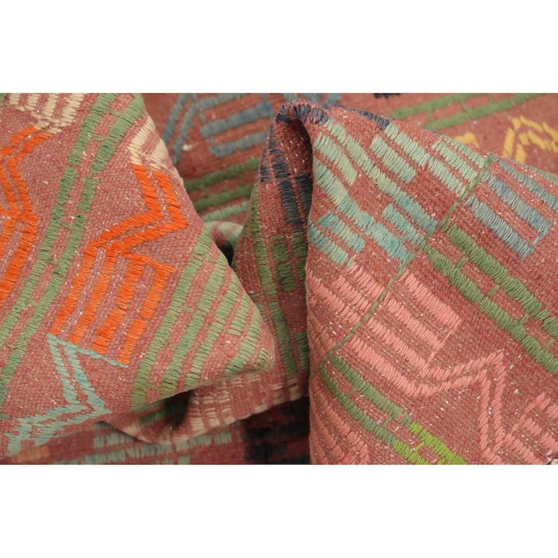 Hand Woven Oriental 100% Wool Carpet Southwestern Tribal Multi-Colored Kilim Area Rug - 10' 3'' X 6' 4''