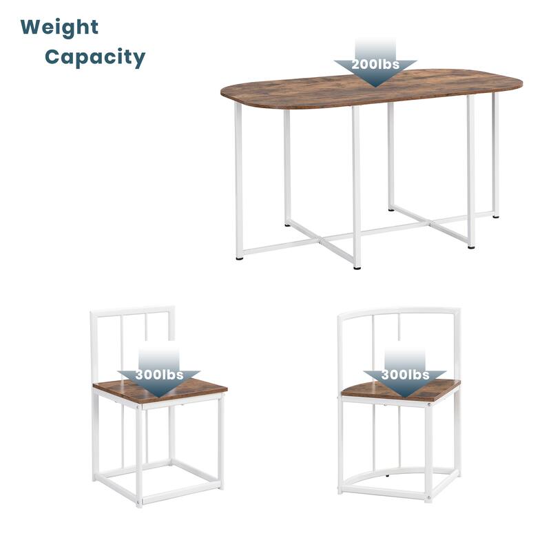 7-Piece Compact Dining Set for 6 with Faux Marble Table and Stylish Metal Frame Chairs, 55-Inch