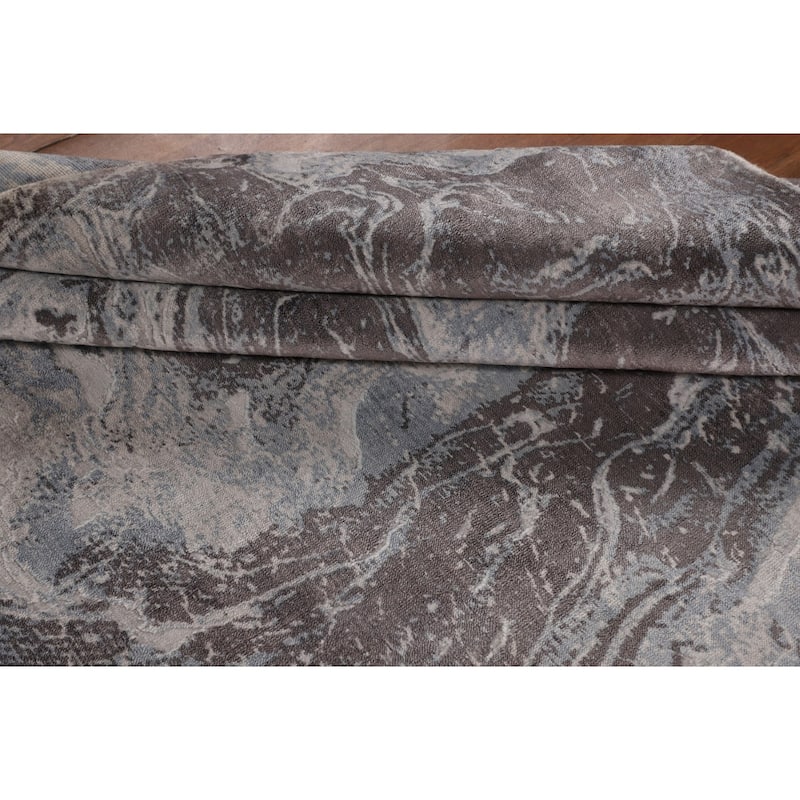 All-Over Modern Abstract Oriental Area Rug Hand-Knotted Wool Carpet - 5'4"x 7'4"