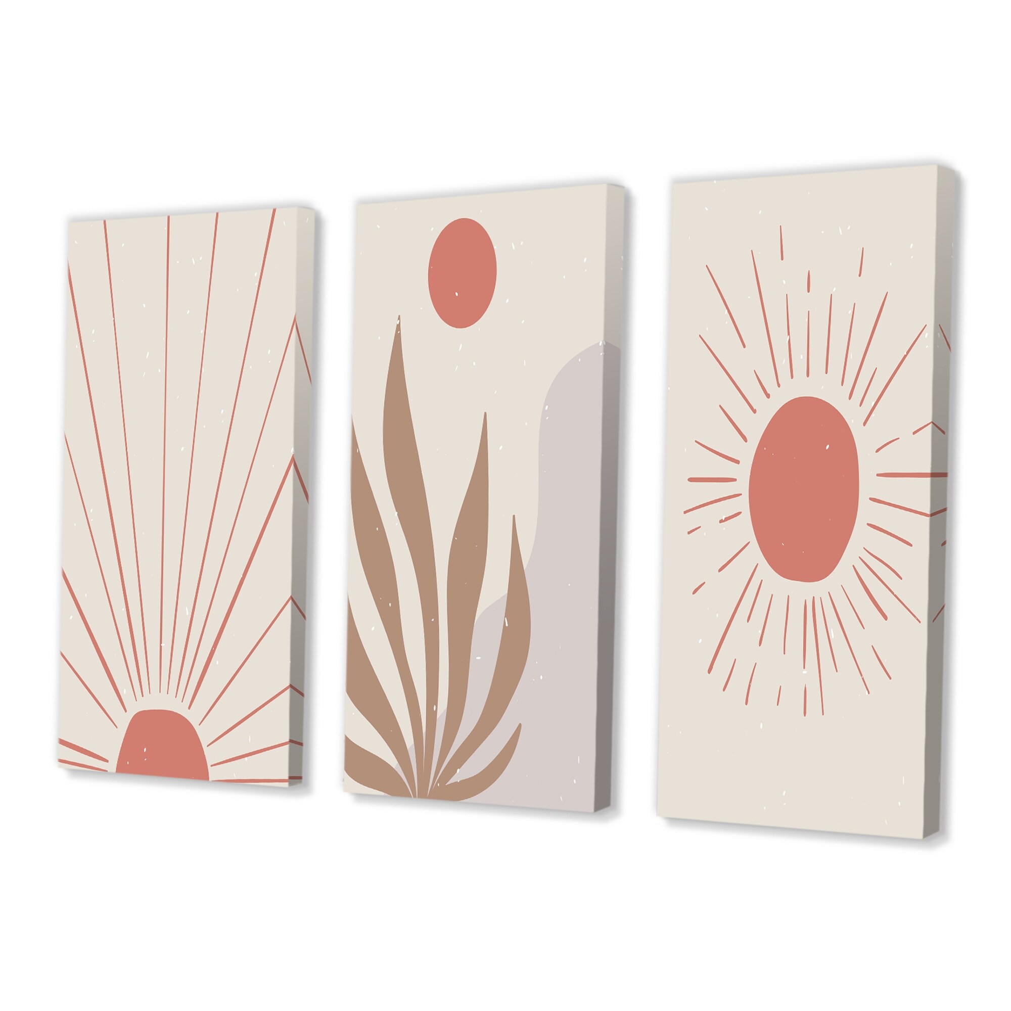 Designart Vintage Organic Shapes in Retro Colors IV - Mid-Century Modern Abstract Wall Art Print-image