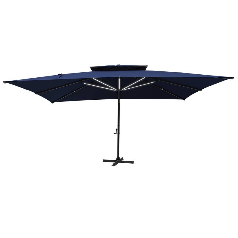 13-Ft Aluminum Dual-Roof Cantilever Umbrella