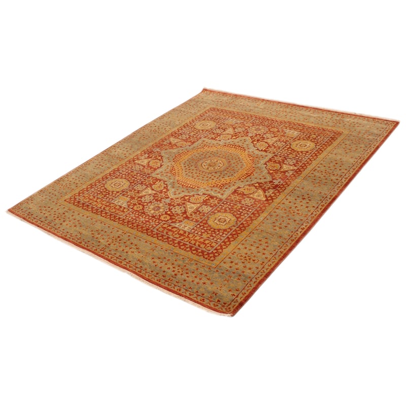 ECARPETGALLERY Hand-knotted Mamluk Dark Copper Wool Rug - 7'9 x 9'5