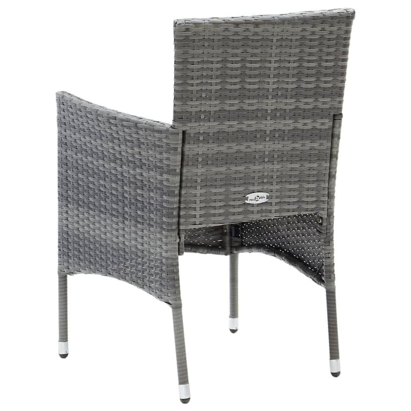 vidaXL Patio Dining Set with Cushions Poly Rattan