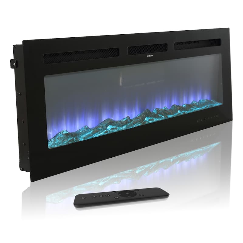Clihome 60" Built-in and Wall-Mounted Recessed Electric Fireplace - 60 in.